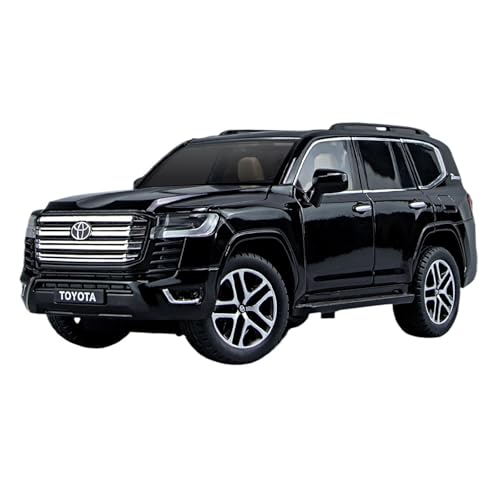 WJXNNON Für Land Cruiser RAV4 Modell Spielzeug Legierung Druckguss Auto Sound Licht Pull Back Türen Geöffnet Gummi Sammeln Geschenke 1:24(Cruiser Black) von WJXNNON
