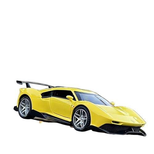 WJXNNON Für Legierung Rennwagen Modell Druckguss Metall Spielzeug Sound Und Licht Sammlung Kinder Geschenk 1/32(Yellow) von WJXNNON