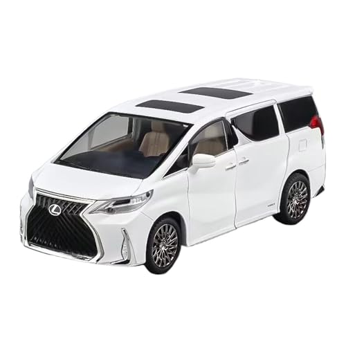 WJXNNON Für Lexus LM300 MPV Legierung Diecast Metall Fahrzeuge Auto Modell Sound Und Licht Spielzeug Geschenk Mit Schlüssel 1:24(White) von WJXNNON