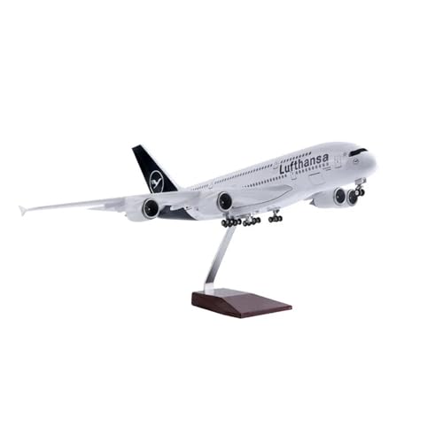 WJXNNON Für Lufthansa Airline A380 Flugzeugmodell Mit Licht Und Rad Harz Flugzeugmodell Für Display Collecti 1/160(New Lufthansa with) von WJXNNON