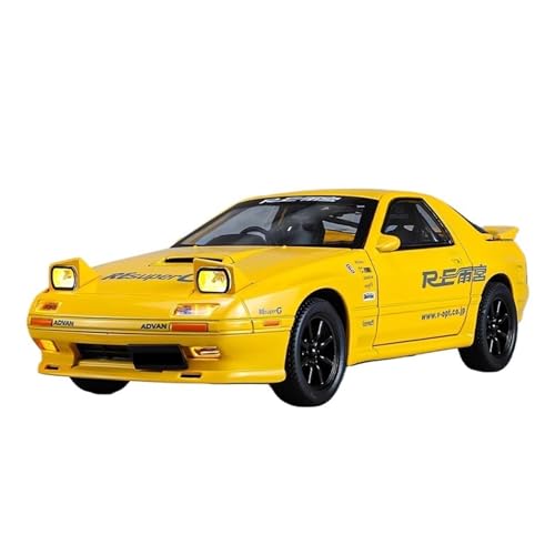 WJXNNON Für Mazda RX7 Legierung Modell Auto Diecast Metall Fahrzeug Sound Und Licht Sammler Geschenk 1:24(24 RX7 Yellow) von WJXNNON