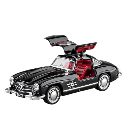 WJXNNON Für Mercedes-Benz 300SL Legierung Automodell Sound Und Licht Pull Back Kinderspielzeug Sammlerstück Geschenk 1:32(Black) von WJXNNON
