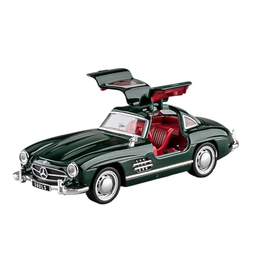 WJXNNON Für Mercedes-Benz 300SL Legierung Automodell Sound Und Licht Pull Back Kinderspielzeug Sammlerstück Geschenk 1:32(Green) von WJXNNON