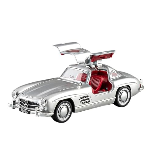 WJXNNON Für Mercedes-Benz 300SL Legierung Automodell Sound Und Licht Pull Back Kinderspielzeug Sammlerstück Geschenk 1:32(Silver) von WJXNNON