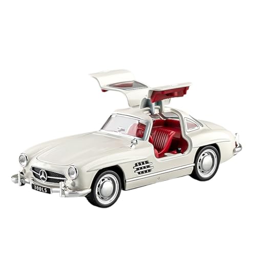WJXNNON Für Mercedes-Benz 300SL Legierung Automodell Sound Und Licht Pull Back Kinderspielzeug Sammlerstück Geschenk 1:32(White) von WJXNNON