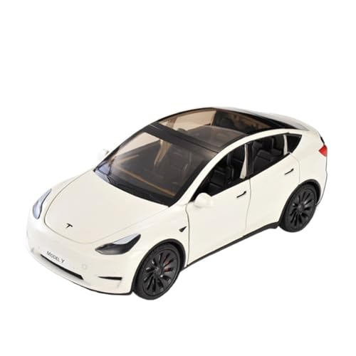 WJXNNON Für Modell Y Diecast Alloy Toys Modelle Autosimulation Mit Ton Und Licht Pull Back Spielzeug Geschenke Maßstab 1/24(White) von WJXNNON