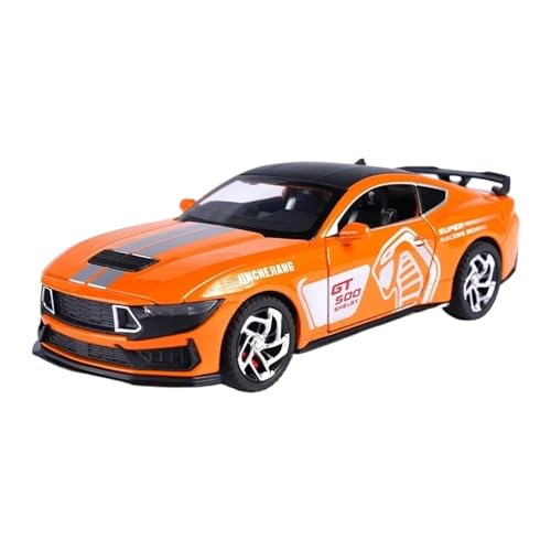 WJXNNON Für Mustang GT500 Legierung Automodell Druckguss Spielzeug Mit Ton Und Licht Fahrzeuge Dekoration Spielzeug Für Kinder Geschenk 1: 32(Orange) von WJXNNON