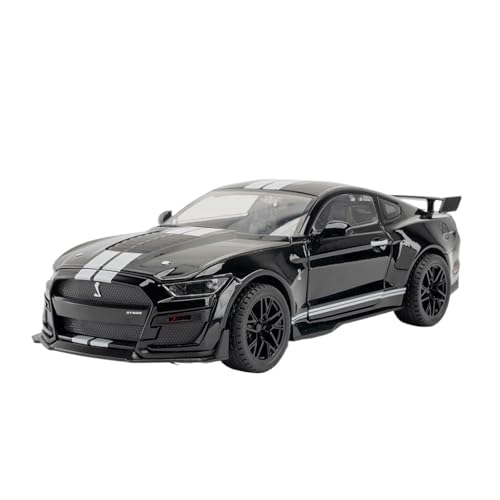 WJXNNON Für Mustang GT500 Legierung Druckguss Fahrzeuge Modell Mit Licht Und Sound Super Sport Geschenke 1/18 Skala(Black) von WJXNNON