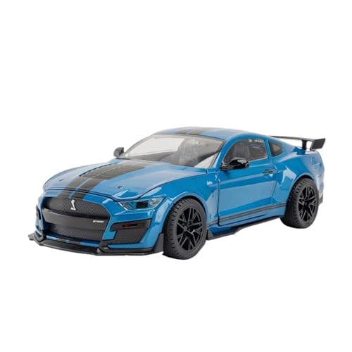 WJXNNON Für Mustang GT500 Legierung Druckguss Fahrzeuge Modell Mit Licht Und Sound Super Sport Geschenke 1/18 Skala(Blue) von WJXNNON