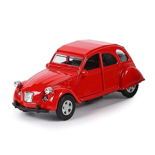 WJXNNON Für Oldtimer-Modell Pull Back Diecast Kinderspielzeug Simulation Fahrzeug Dekor Spielzeug Sammlung Geschenke Maßstab 1/32(Red) von WJXNNON