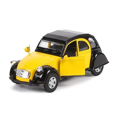 WJXNNON Für Oldtimer-Modell Pull Back Diecast Kinderspielzeug Simulation Fahrzeug Dekor Spielzeug Sammlung Geschenke Maßstab 1/32(Yellow) von WJXNNON