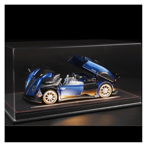 WJXNNON Für Pagani Zonda Legierung Automodell Simulation Sammlung Großes Supercar Spielzeugauto Für Kinder 1:24(Pagani Zonta Blue Dust Proof Display Box) von WJXNNON