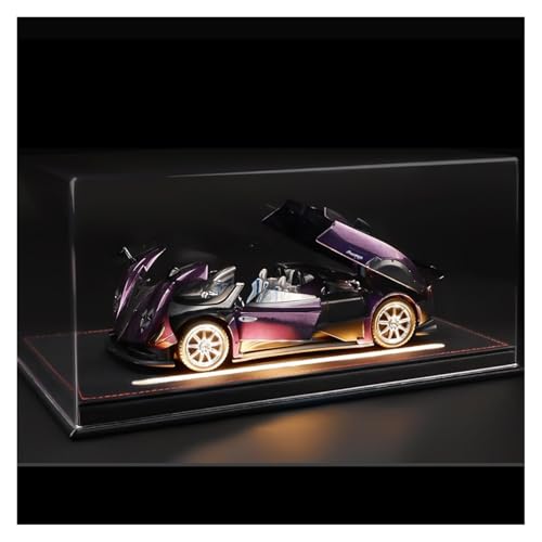 WJXNNON Für Pagani Zonda Legierung Automodell Simulation Sammlung Großes Supercar Spielzeugauto Für Kinder 1:24(Pagani Zonta Purple Dust Proof Display Box) von WJXNNON