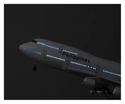 WJXNNON Für Philippine Airlines Boeing 747 Flugzeugmodell Aus Druckgussharz Mit Licht Und Rädern, Spielzeugsammlung, Maßstab 1:150, 47 cm(with Light) von WJXNNON