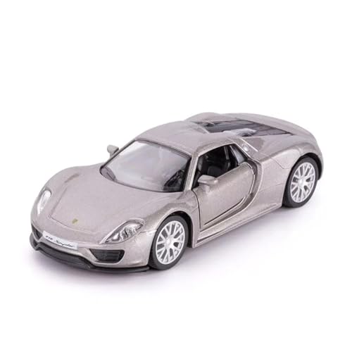 WJXNNON Für Porsche 918 Sportwagen-Legierungsmodell Aus Metalldruckguss, Spielzeugauto-Modellsammlung, Kinderspielzeuggeschenk 1:36(Gray) von WJXNNON