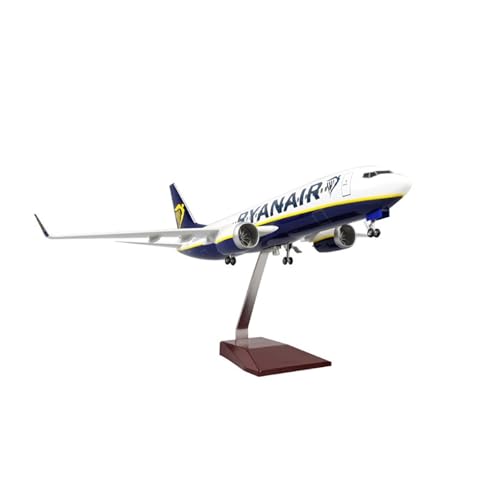 WJXNNON Für RYANAIR Airline B737-800 Flugzeuge Flugzeugmodell Mit Basisfahrwerken Harz-Miniaturflugzeug Maßstab 1:85(737 Ryanair W Light) von WJXNNON