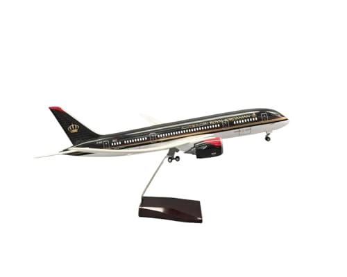 WJXNNON Für Royal Jordanian B787 Flugzeugmodell Mit Licht Und Rad, Druckgussharz, Sammlungsdisplay 1:130(with lamp) von WJXNNON