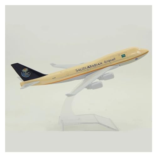 WJXNNON Für Saudi Arabian Airlines Boeing B747 Flugzeugmodell Metalldruckguss Flugzeug Sammlerstück Display 16CM von WJXNNON