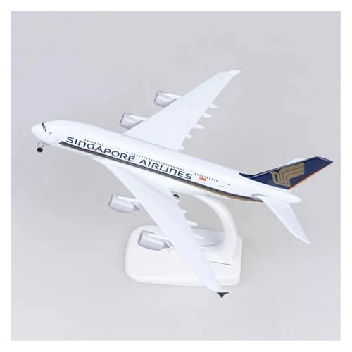 WJXNNON Für Singapore Airlines A380, Metallreplik, Legierungsmaterial, Verkehrsflugzeugmodell, Spielzeug, Geschenk Für Jungen, 20 cm, 1:400 von WJXNNON