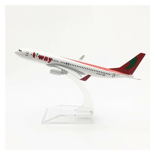 WJXNNON Für T'way Airline-Flugzeugmodell, 16 cm, Maßstab 1:400, Boeing B737, Flugzeug Aus Druckguss-Luftfahrtlegierung von WJXNNON