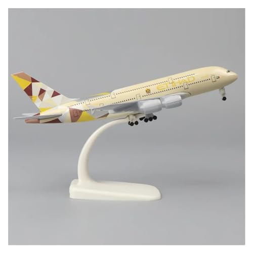WJXNNON Für Thai Airways A380, Metallnachbildung, Legierungsmaterial, Luftfahrtsimulation, Sammlerstücke, Metallflugzeugmodell, 20 cm, 1:400 (Size : Etihad) von WJXNNON