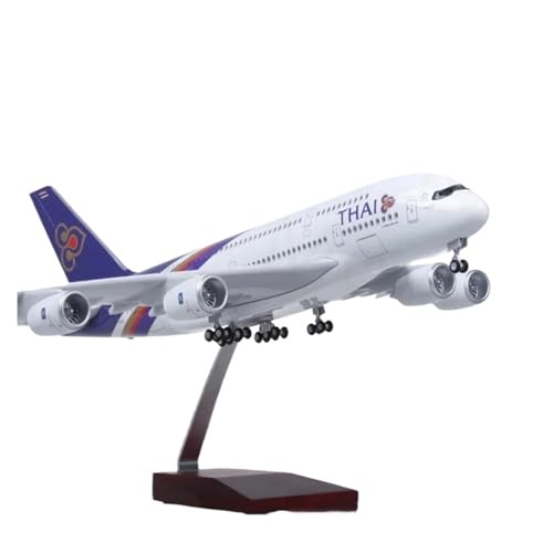 WJXNNON Für Thai Airways A380-Flugzeugmodelle, Druckguss, 47 cm, Flugzeug Mit LED-Licht, Für Sammeln Oder Verschenken, Maßstab 1:160(380 NO LED) von WJXNNON