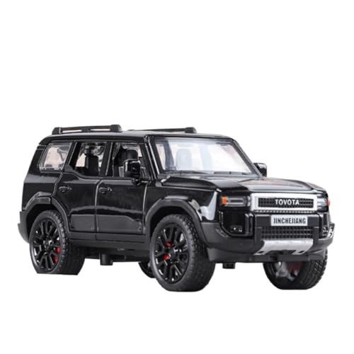 WJXNNON Für Toyota Land Cruiser SUV Legierung Automodell Diecast Metall Offroad Sound Light Spielzeug Geschenk 1/32(Black) von WJXNNON