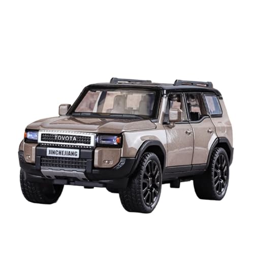 WJXNNON Für Toyota Land Cruiser SUV Legierung Automodell Diecast Metall Offroad Sound Light Spielzeug Geschenk 1/32(Brown) von WJXNNON