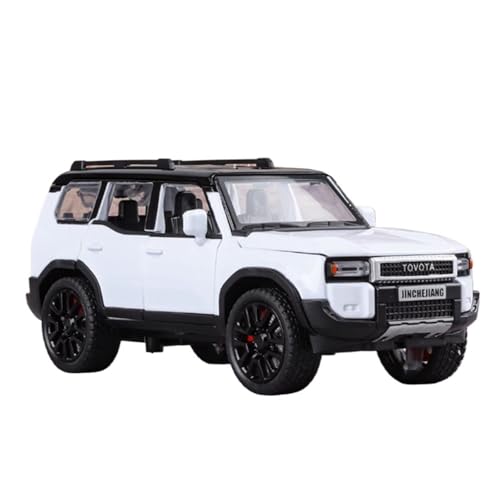 WJXNNON Für Toyota Land Cruiser SUV Legierung Automodell Diecast Metall Offroad Sound Light Spielzeug Geschenk 1/32(White) von WJXNNON
