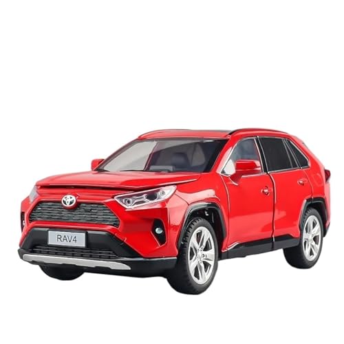 WJXNNON Für Toyota RAV4 Legierungsautomodell, Sound- Und Lichtleistungssimulationsauto, Jungenspielzeuggeschenke 1: 24(Red) von WJXNNON