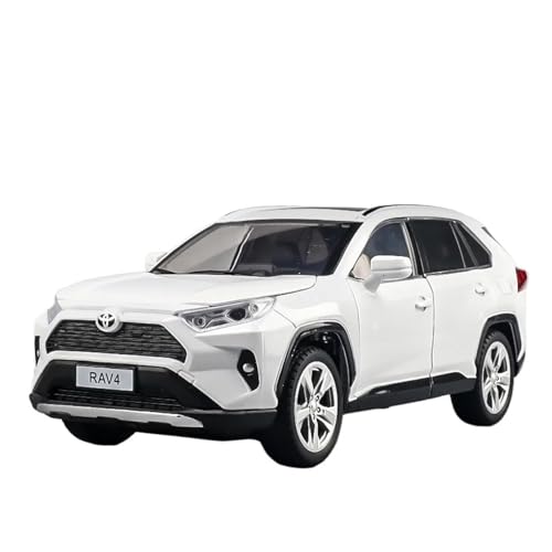 WJXNNON Für Toyota RAV4 Legierungsautomodell, Sound- Und Lichtleistungssimulationsauto, Jungenspielzeuggeschenke 1: 24(White) von WJXNNON