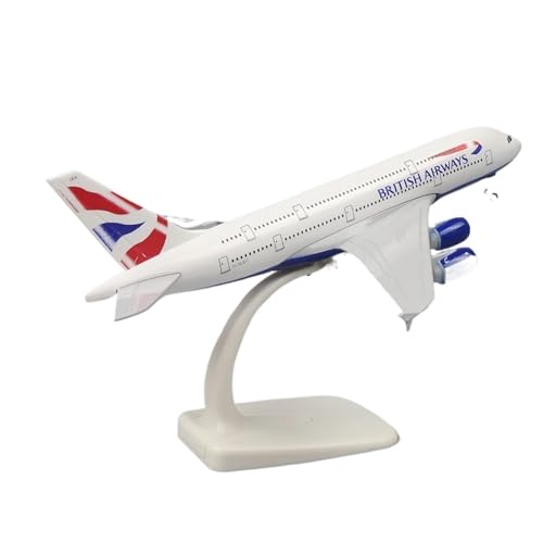 WJXNNON Für UK Air British Airways A380 Flugzeugmodell Aus Metalllegierung Mit Fahrwerk, 20 cm von WJXNNON