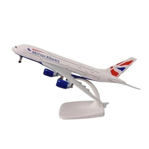 WJXNNON ﻿Für UK British Airways Airbus A380 Flugzeugmodell Aus Druckgusslegierung Mit Fahrwerken 20 cm von WJXNNON