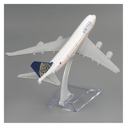 WJXNNON Für United Airlines Flugzeug-Modellbausatz B747, Souvenir, 16 cm, Metalllegierung, Flugzeug, Maßstab 1:400, Luftfahrtgeschenk von WJXNNON