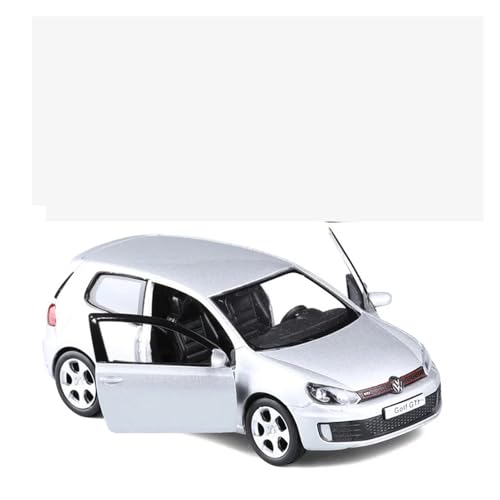 WJXNNON Für VW Golf 6 Druckguss-Automodell Volkswagen Maßstabsgetreuer Golf GTI Miniaturlegierung Pullback-Fahrzeugmodelle Geschenke 1:36(Silver) von WJXNNON
