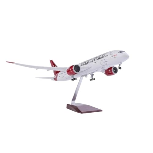 WJXNNON Für Virgin B787 Dreamliner Flugzeug 1/130 Kunststoff Harz Modell Flugzeug Diecast Spielzeug Flugzeug 47CM(B787 with lamp) von WJXNNON