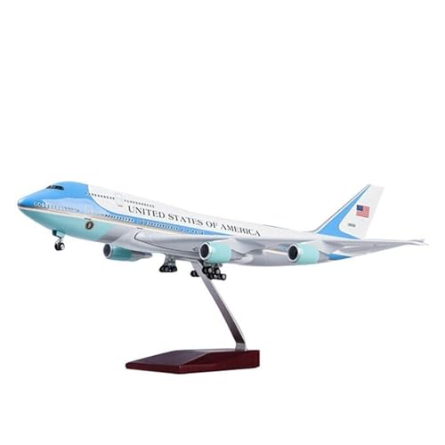 WJXNNON Harz 46cm Für Air Force One Boeing 747 Flugzeug Flugzeugmodell 1/160 Maßstab Druckguss Spielzeug W Licht Sammlung Oder Geschenk(747 NO LED) von WJXNNON