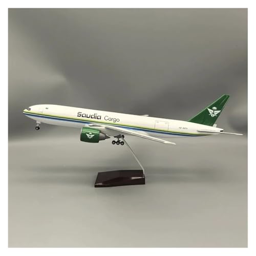 WJXNNON Harzsimulationsspielzeug Im Maßstab 1:157, 47 cm, Für Saudi Cargo Boeing 777 Airlines, Druckguss-Modellflugzeug, Sammlergeschenk von WJXNNON