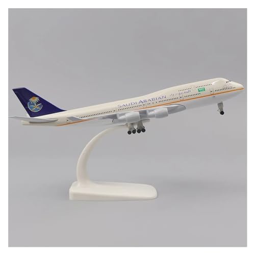 WJXNNON Metallflugzeug, 20 cm, 1:400, Originalmodell Für B747, Nachbildung, Legierungsmaterial, Mit Fahrwerk, Ornament, Geschenk (Size : Saudi) von WJXNNON