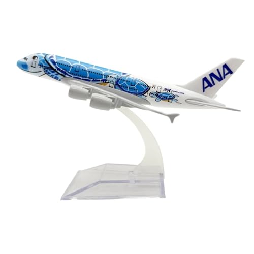 WJXNNON Metalllegierung Diecast Flugzeug 16cm für Japan ANA Airlines A380 Flugzeugmodell Cartoon Meeresschildkröte von WJXNNON