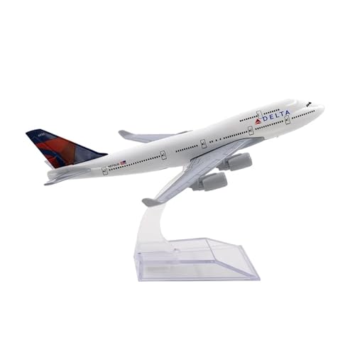 WJXNNON Souvenir 1/400 Maßstab Legierung Flugzeug Boeing 747 Für Delta Airlines 16cm Flugzeug Modell Spielzeug Dekoration Kinder Geschenk von WJXNNON