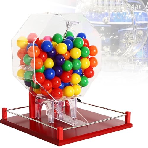 Manuelle Lotteriemaschine Requisiten Glücksball Nummernauswahl Lotterie Großer Drehteller mit 100 farbigen Bällen, für Werbeaktionen im Einkaufszentrum von WJYLM