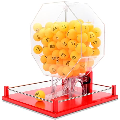 Manuelles drehendes Preisrad, Lotteriemaschine mit 100 Zahlenkugeln, Acryl-Bingokäfig bietet Platz für 100 Kugeln, für die Jahrestagung von Home-Entertainment-Unternehmen von WJYLM