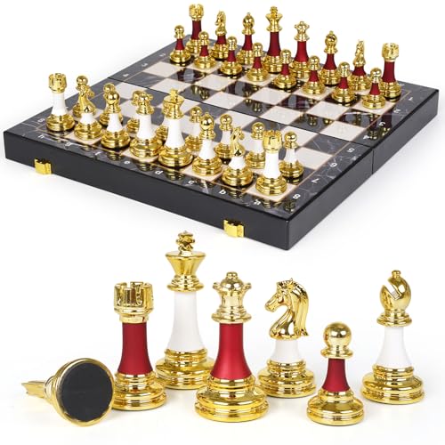 38,1 cm großes Schachset für Erwachsene mit gewichteten Acryl-Schachfiguren 8,9 cm König & Tragbares Falt-Marmorier-Holz-Schachbrett Reise-Schach-Sets Elegantes klassisches Schachspiel 38,1 cm großes Schachset für Erwachsene mit gewichteten Acryl-Schachfiguren 8,9 cm König & Tragbares Falt-Marmorier-Holz-Schachbrett Reise-Schach-Sets Elegantes klassisches Schachspiel von WJZDY