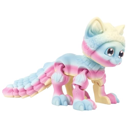 WJnflQN 3D Gedrucktes Katzenspielzeug - Kuscheliges 3D Glieder Katzen Wohnaccessoire - Deko Spielzeug Cartoon Figurine Realistisches Bewegliches Modell Geschenkidee Für Alle Altersgruppen von WJnflQN