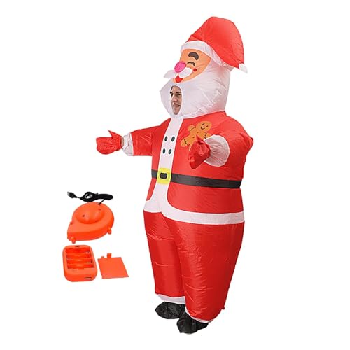 WJnflQN Aufblasbare Weihnachtsmann-Kostüme,Aufblasbares Weihnachtsmann-Kostüm | Aufblasbares Weihnachtsmann-Weihnachtskostüm für Erwachsene - Lustige Weihnachts-Requisiten, aufblasbares von WJnflQN