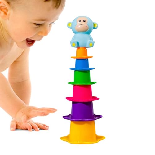 WJnflQN Babybadspielzeug, Baby Stapelbad Badespielzeug - Regenbogenbad Nistbecher für - Badewater Wasserstapelspielzeug für Mädchen, Freunde, Kinder, im Alter von 0 bis 2 Jahren WJnflQN Babybadspielzeug, Baby Stapelbad Badespielzeug - Regenbogenbad Nistbecher für - Badewater Wasserstapelspielzeug für Mädchen, Freunde, Kinder, im Alter von 0 bis 2 Jahren von WJnflQN
