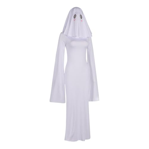 WJnflQN Geisterkostüm Frauen | Kinder Cosplay Poncho Halloween Kostüm | Niedliches Cosplaykleid Karnevalskostüm Partyzubehör Für Schule Familienfeste Maskenbälle von WJnflQN