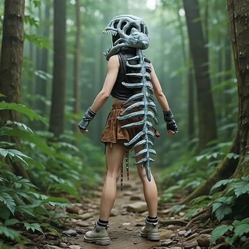 WJnflQN Halloween Dinosaurier Schädel Kopfschmuck | Maskerade Dinosaurier Knochen Kopfbedeckung | Halloween Cosplay Kostüm Kopfzierde Deko Accessoires für Kinder Männer Frauen Maskenbälle Kostümfeste von WJnflQN