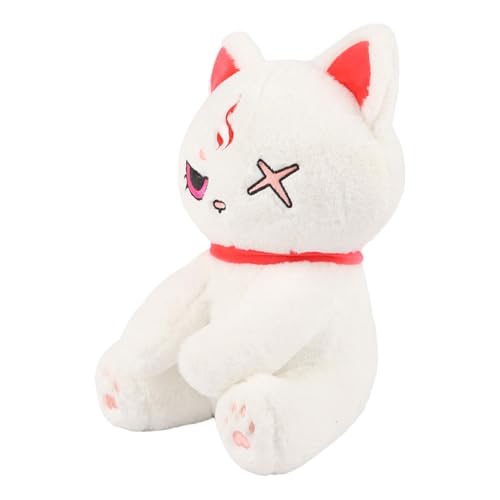WJnflQN Katzengefüllte Tier, Katzenplüschspielzeug - Piratenkatzepuppe - Weiche gotische Tierpuppe, schlafender Begleiter, Desktop -Ornament für Kinder und Erwachsene, Heimdekoration von WJnflQN